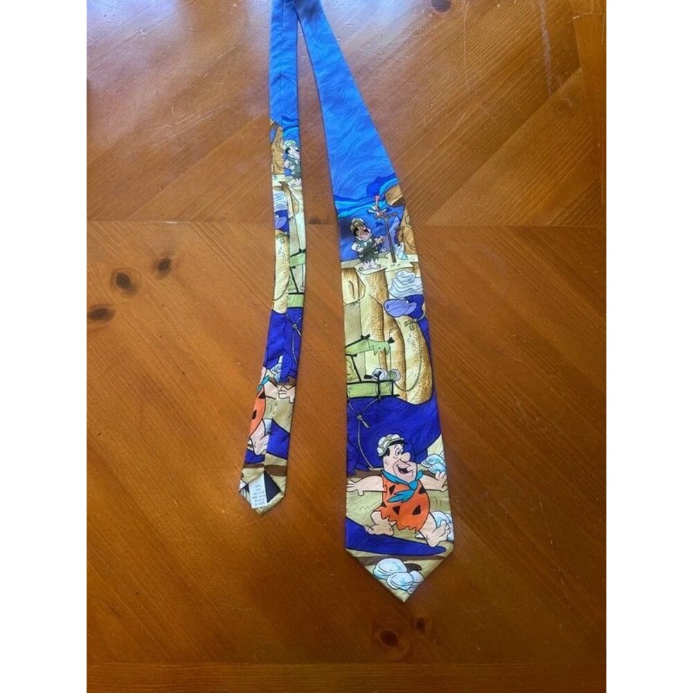 Vintage 1990s Hanna-Barbera Flintstones Novelty Necktie Fred Flintstone